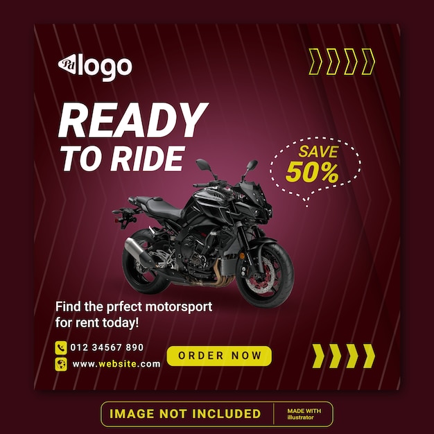 Premium Vector Ready To Ride Motorcycle Social Media Instagram Post Banner Template 7154