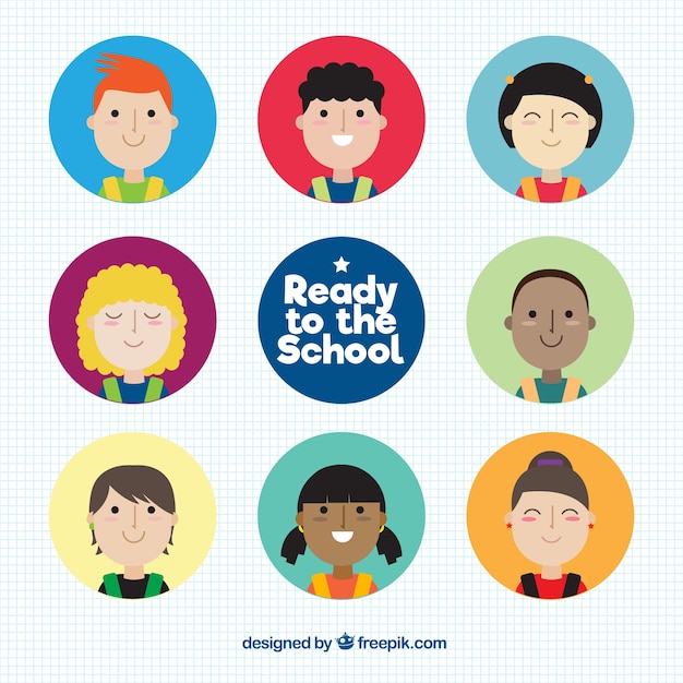 Download Vector Ready To The School Characters Vectorpicker