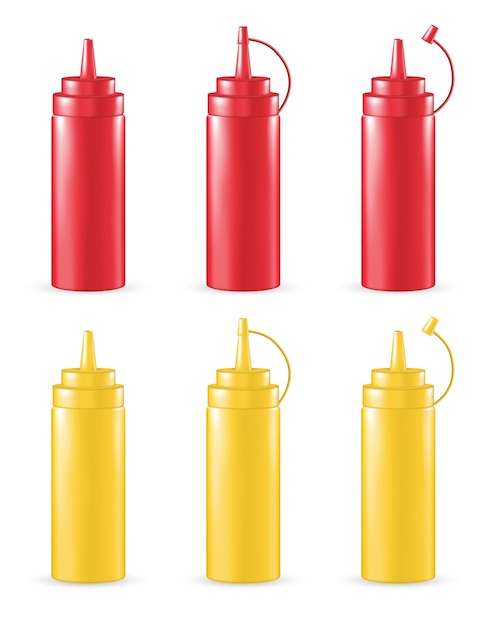 Download Premium Vector Real 3d Red And Yellow Sauce Tube Yellowimages Mockups