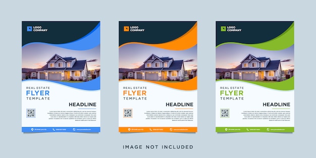 Real estate flyer template with photo Premium Vector