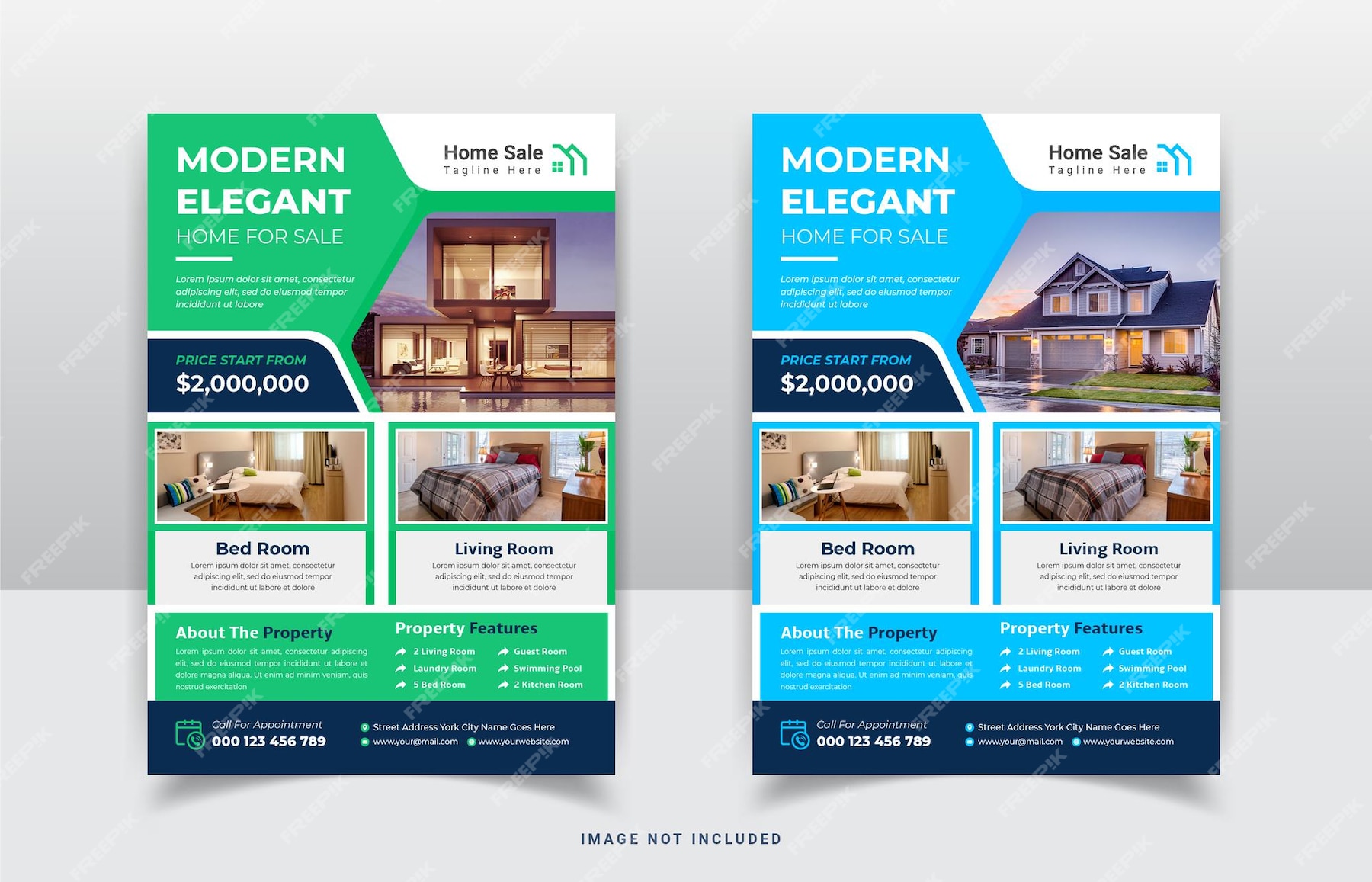 Premium Vector | Real estate home sale flyer template