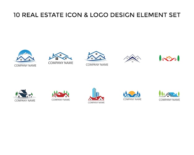 Download Free Real Estate Icon Logo Design Set Premium Vector Use our free logo maker to create a logo and build your brand. Put your logo on business cards, promotional products, or your website for brand visibility.