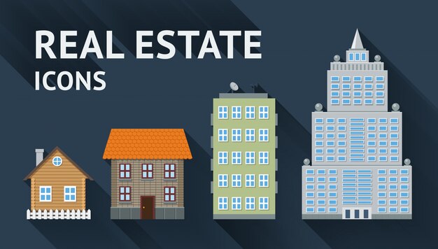 Free Vector | Real estate icons set