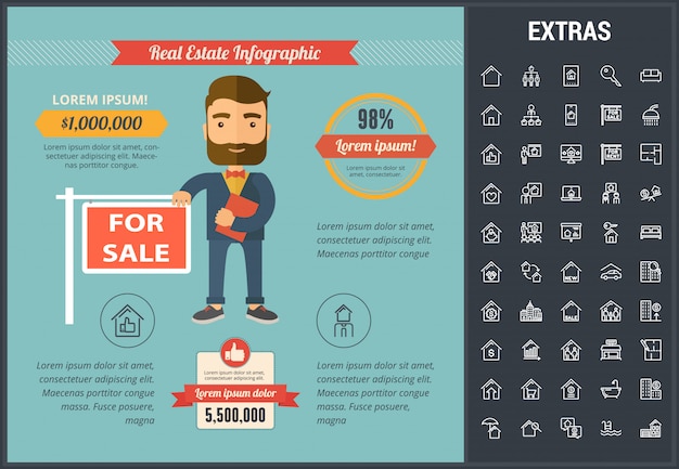 Premium Vector Real Estate Infographic Template Elements Icons