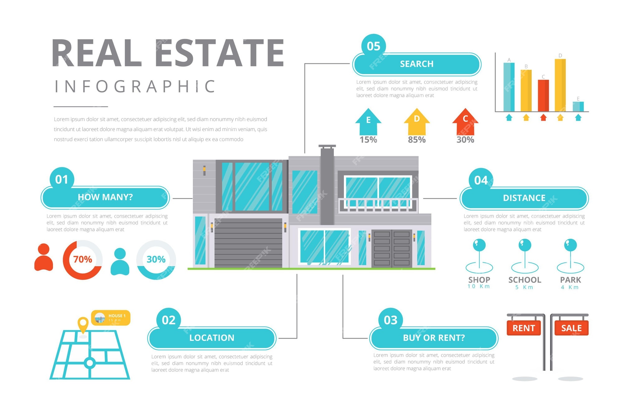 Free Vector | Real estate infographic template