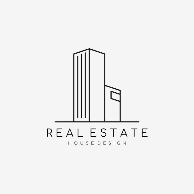 Premium Vector | Real estate line art minimalist logo template building ...