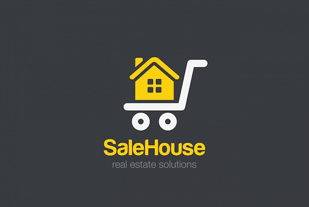 Download Free Real Estate Logo Design Template Sale Cart House Silhouette Use our free logo maker to create a logo and build your brand. Put your logo on business cards, promotional products, or your website for brand visibility.