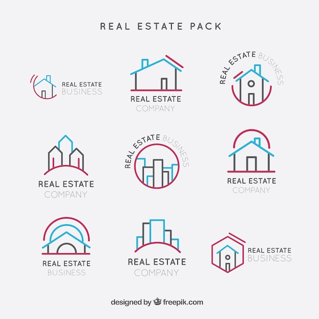 Download Free Download Free Real Estate Logos Pack Vector Freepik Use our free logo maker to create a logo and build your brand. Put your logo on business cards, promotional products, or your website for brand visibility.