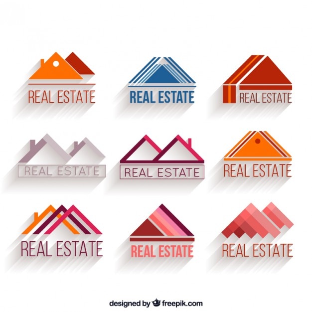 Download Free Real Estate Logos Triangle Shaped Set Free Vector Use our free logo maker to create a logo and build your brand. Put your logo on business cards, promotional products, or your website for brand visibility.