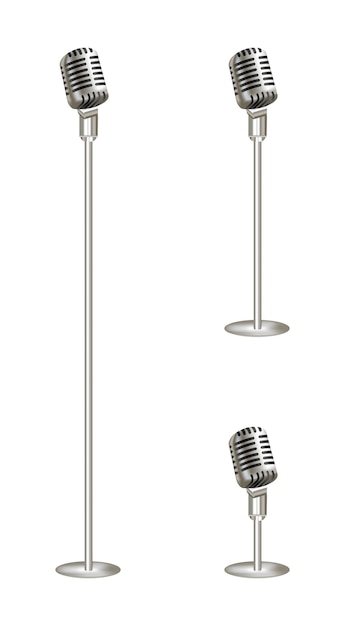 Download Real steel vintage microphone on white background | Premium Vector