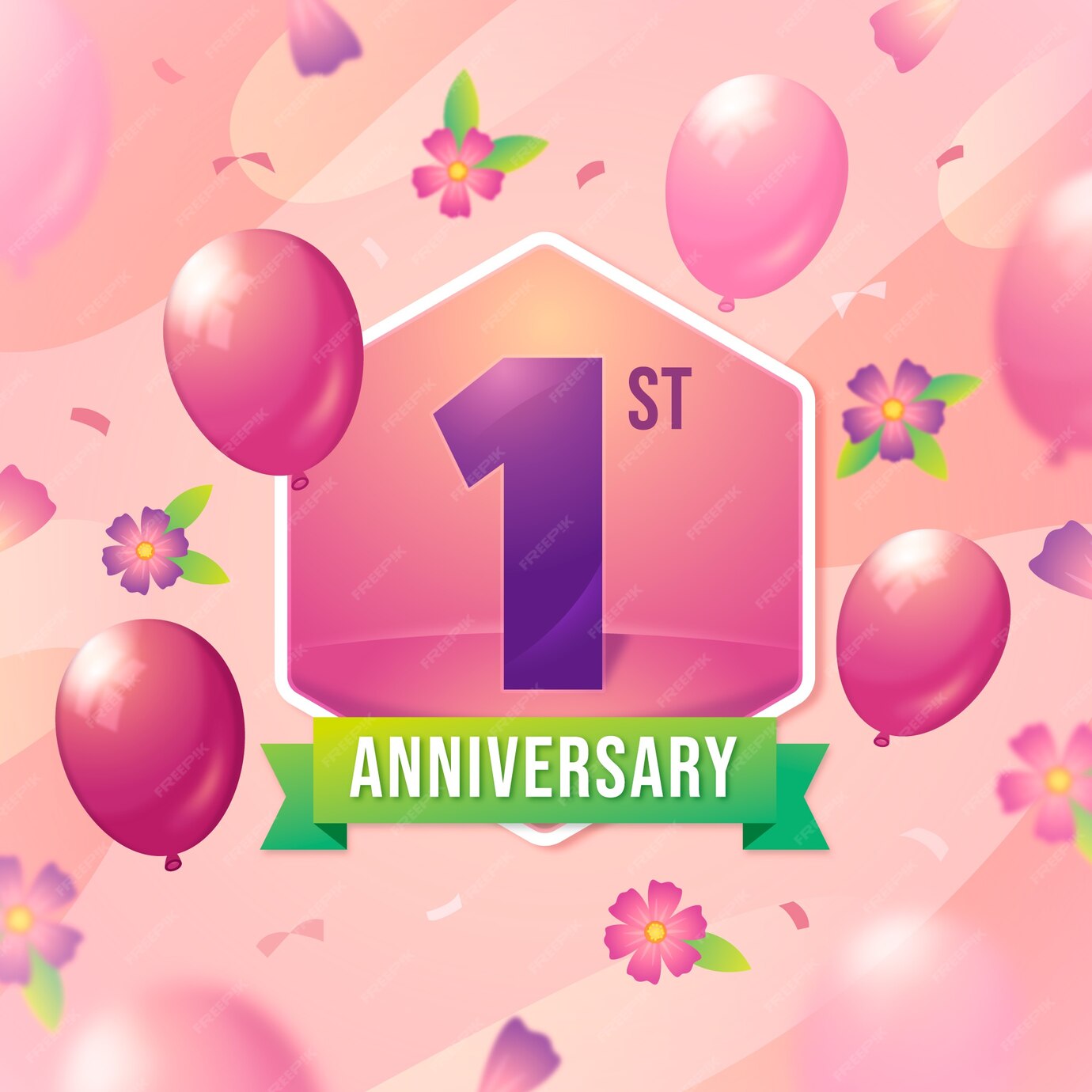 premium-vector-realistic-1-year-anniversary-card