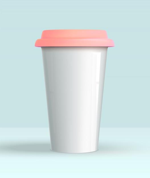 Download Realistic 3d coffee cup white mockup | Premium Vector