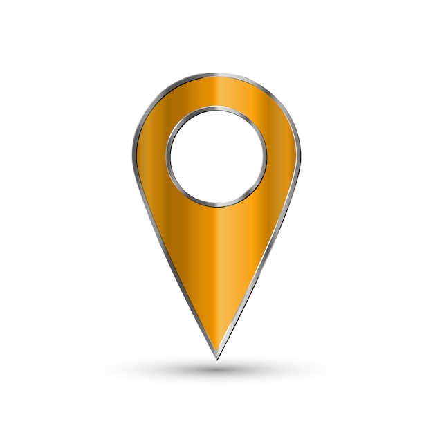 Download Realistic 3d pointer of map. gold map marker | Premium Vector