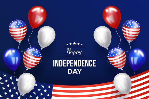 Free Vector Realistic 4th Of July Independence Day Balloons Background