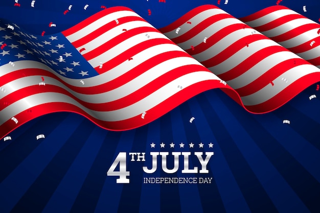 Realistic 4th of july - independence day illustration Free Vector