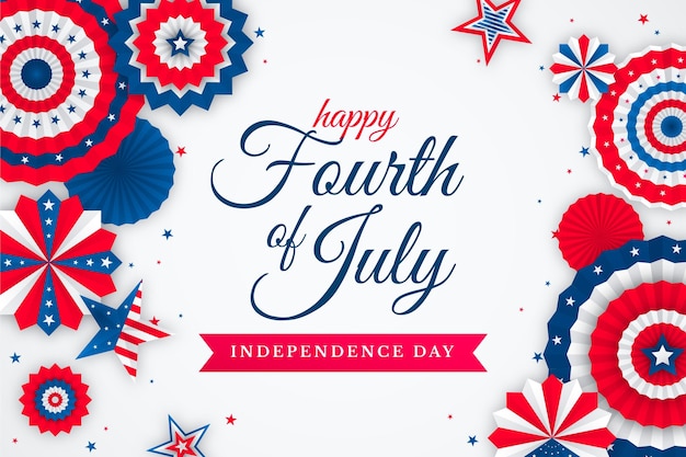 Realistic 4th of july - independence day illustration Free Vector