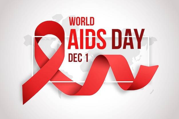 Premium Vector | Realistic aids day ribbon wallpaper