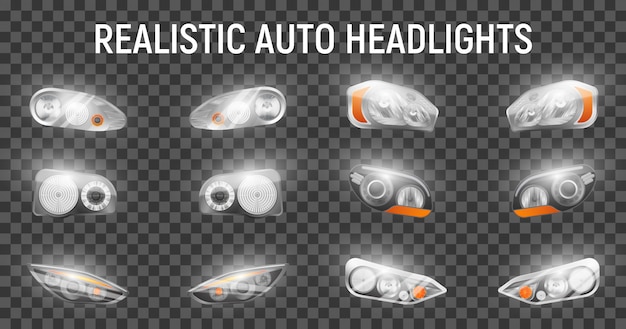 Download Free Realistic Auto Front Headlights Set On Transparent Background With Use our free logo maker to create a logo and build your brand. Put your logo on business cards, promotional products, or your website for brand visibility.