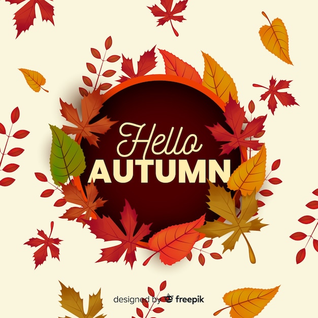 Free Vector | Realistic autumn background with leaves