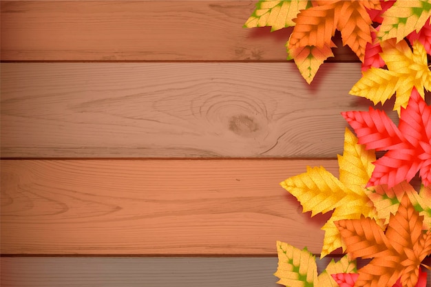 Free Vector Realistic Autumn Wallpaper