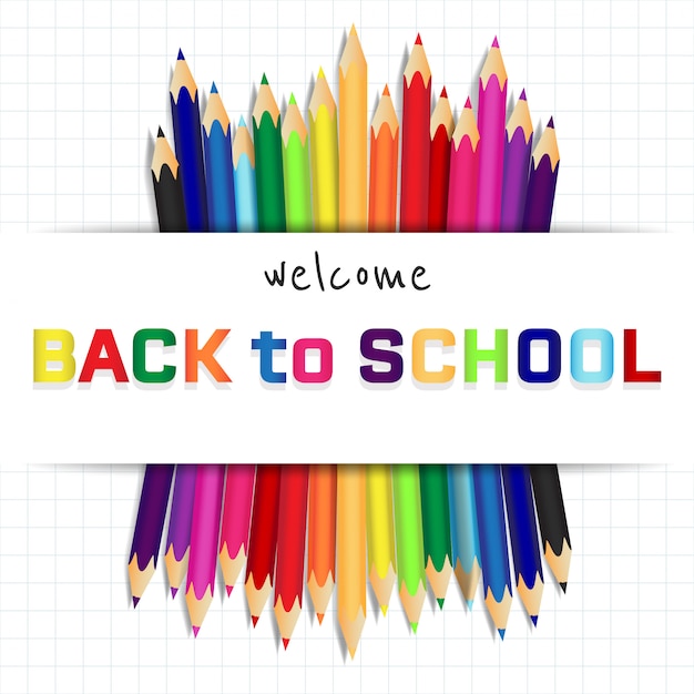 Premium Vector | Realistic back to school background with pencils