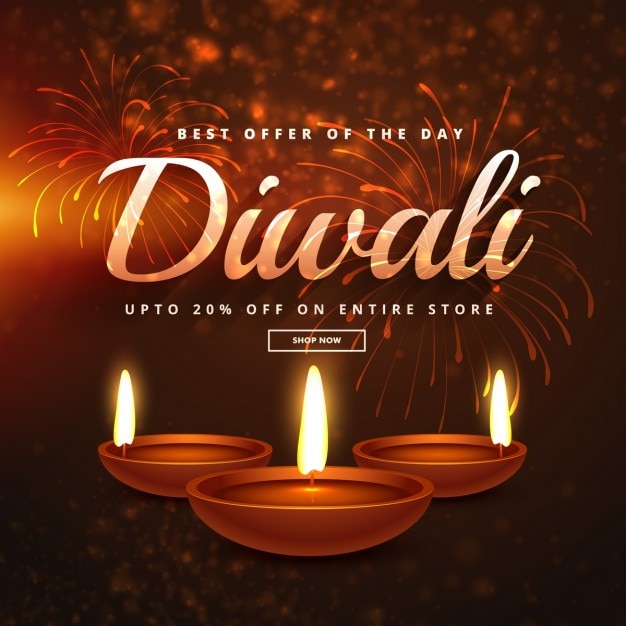 Realistic background for diwali\
discounts