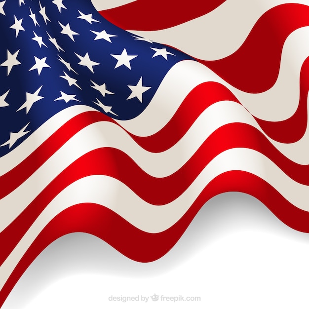 Download Free Vector | Realistic background of wavy american flag