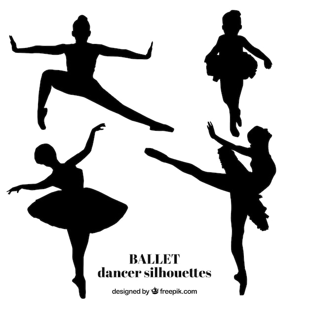 Download Premium Vector | Realistic ballet dancer silhouettes