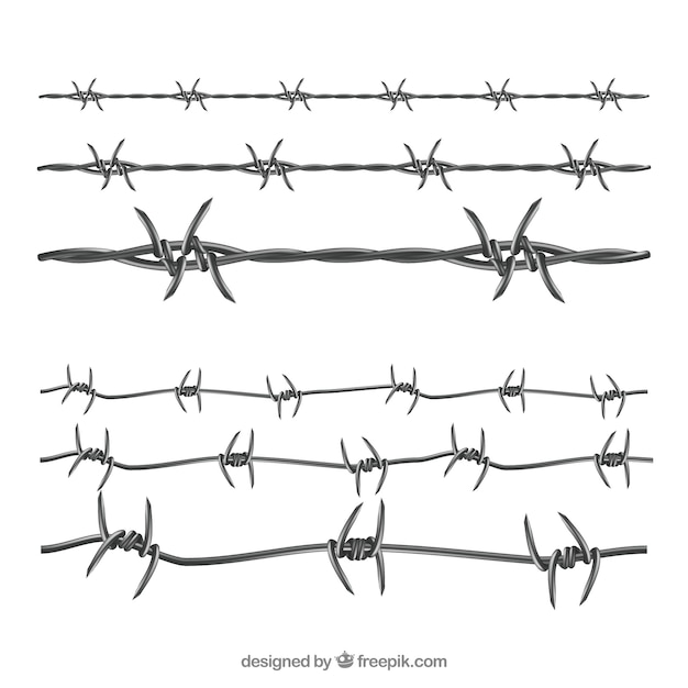 Download Realistic barbed wire frame collection Vector | Free Download