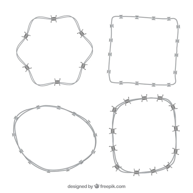 Download Realistic barbed wire frame collection | Free Vector
