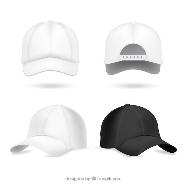 Download Realistic baseball caps Vector | Free Download