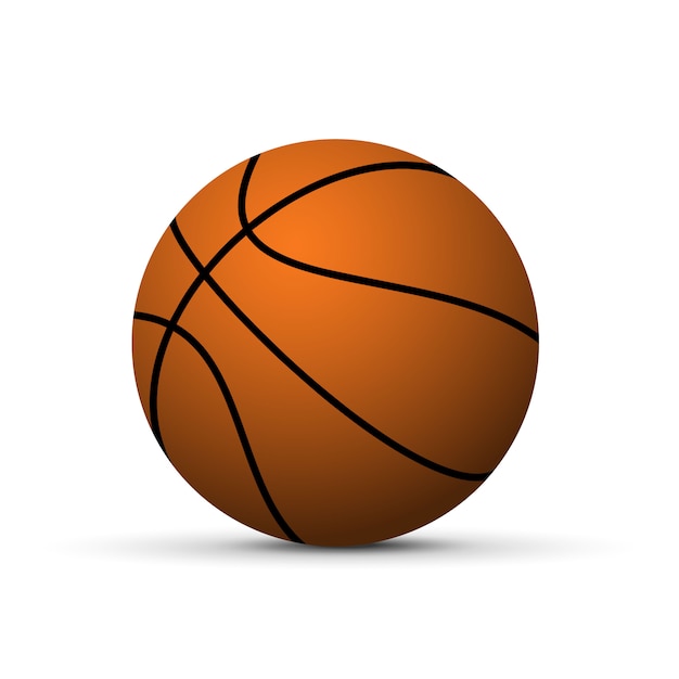 Premium Vector | Realistic basketball ball with shadow isolated