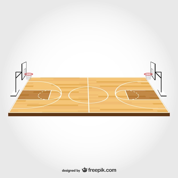 Download Free Vector | Realistic basketball court