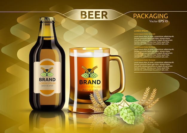 Download Free Realistic Beer Bottle And Glass Brand Packaging Template Logo Use our free logo maker to create a logo and build your brand. Put your logo on business cards, promotional products, or your website for brand visibility.