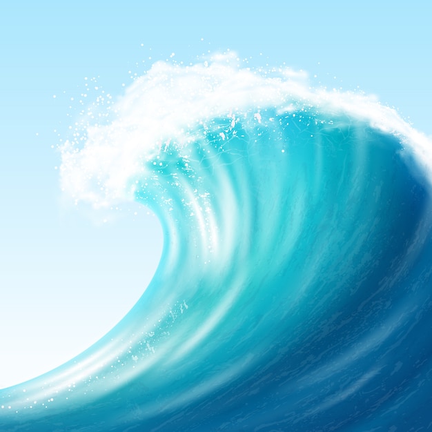 Realistic big wave | Free Vector