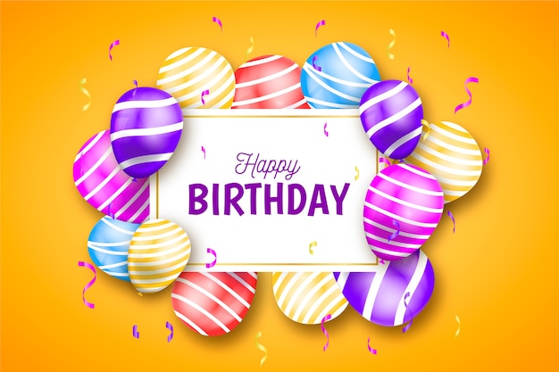Realistic birthday background | Free Vector