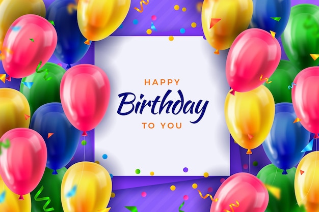 Realistic birthday background | Free Vector