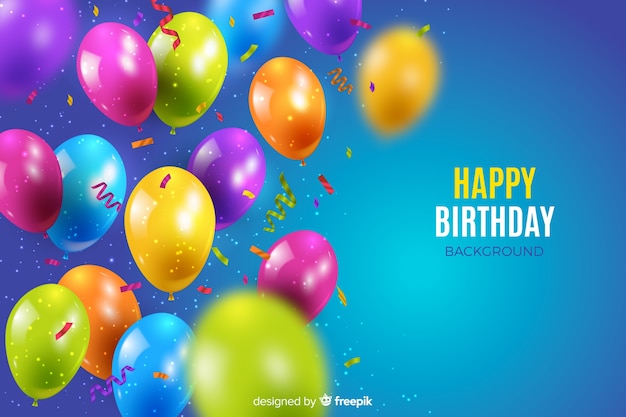 Realistic birthday balloon background | Free Vector