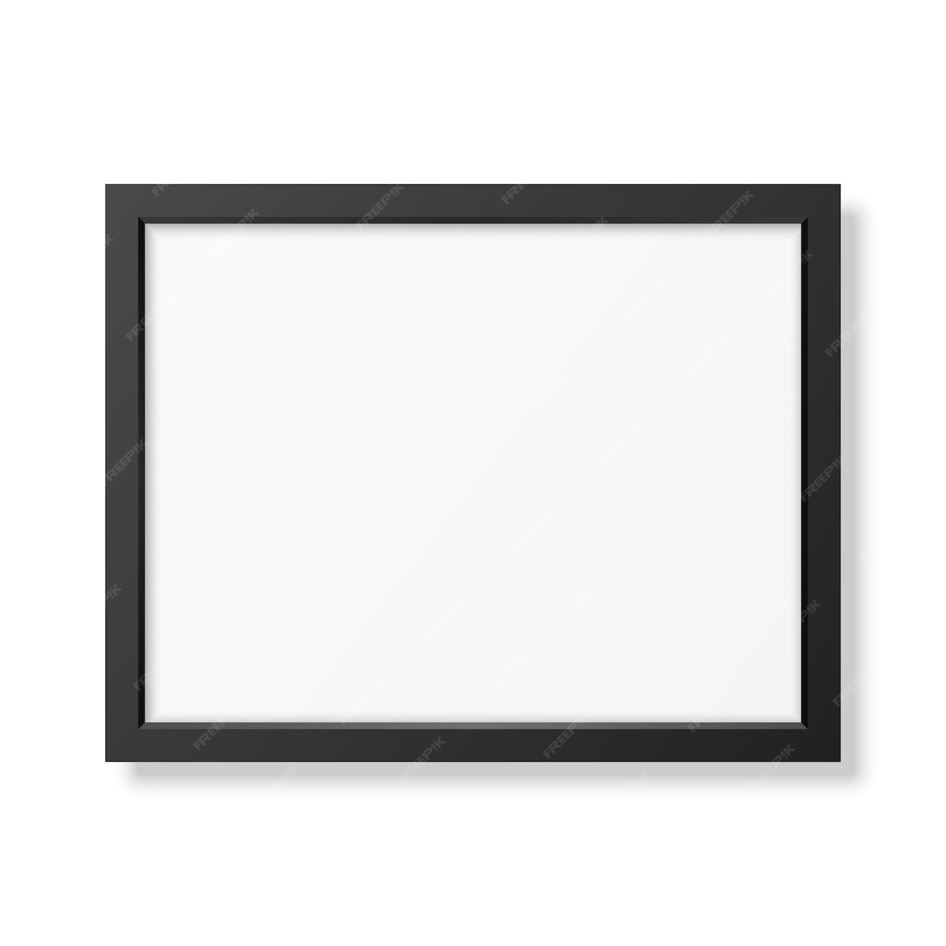 Premium Vector Realistic black frame a4 isolated on white.