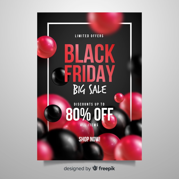 free-vector-realistic-black-friday-flyer-template