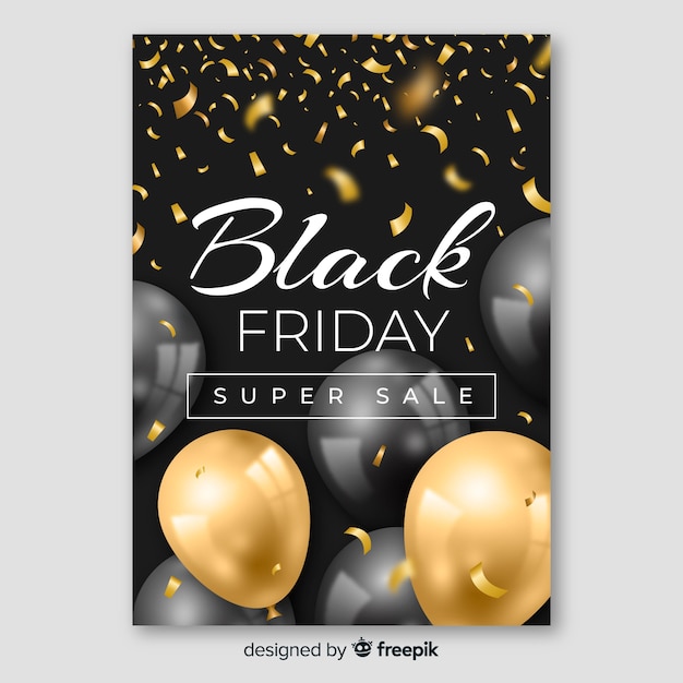 Realistic black friday flyer template Vector Free Download