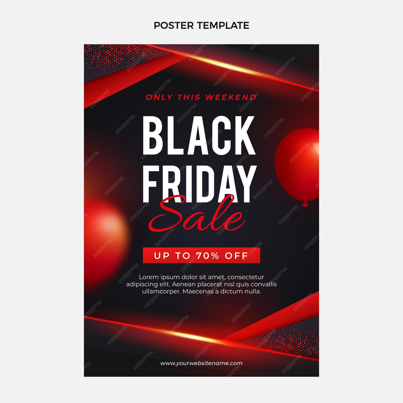 free-vector-realistic-black-friday-vertical-poster-template