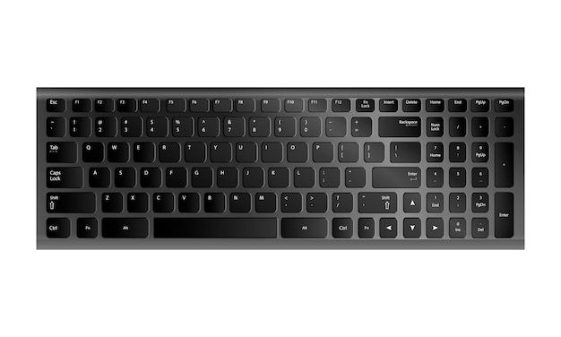 Premium Vector | Realistic black modern laptop keyboard on isolated