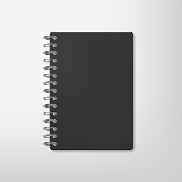 Premium Vector | Realistic black notebook