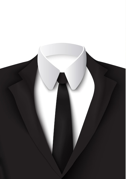 Free Vector | Realistic black suit object on the white with cotton ...