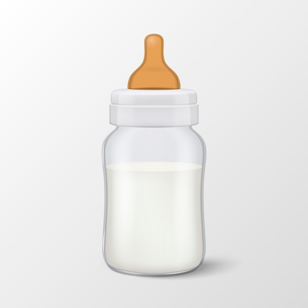 Download Realistic blank baby mother breast milk in baby milk ...