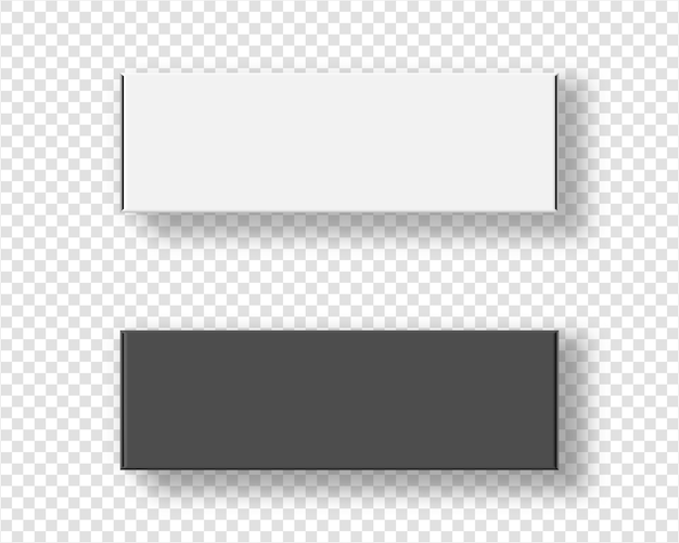 現実的な空のパッケージの段ボール箱セット 透明な背景に テンプレート リアルなイラスト プレミアムベクター