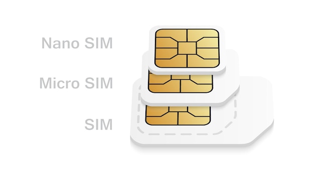 Premium Vector | Realistic blank sim card different sizes