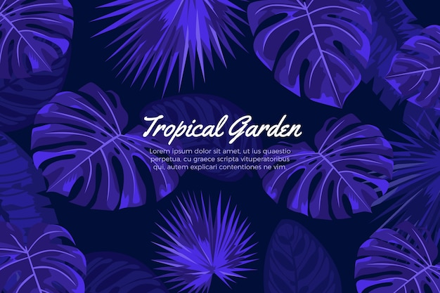 Free Vector | Realistic blue tropical leaves background