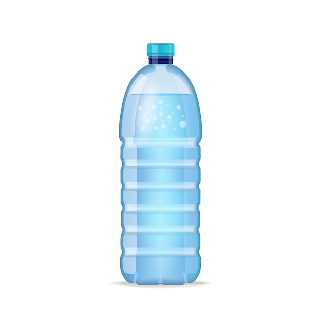 Premium Vector | Realistic bottle with clean blue water